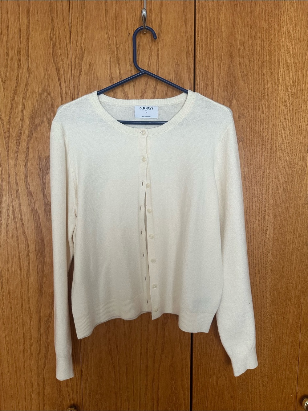 Old Navy Cream Round-Neck Button Cardigan